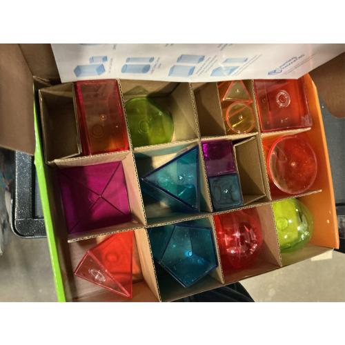 Learning Resources View-Thru Geometric Solids - Classroom Must Haves, Teacher Supplies, Geometry Set, Pattern Blocks, Homeschool, 3d School Shapes For Teaching, Math Manipulatives Essentials