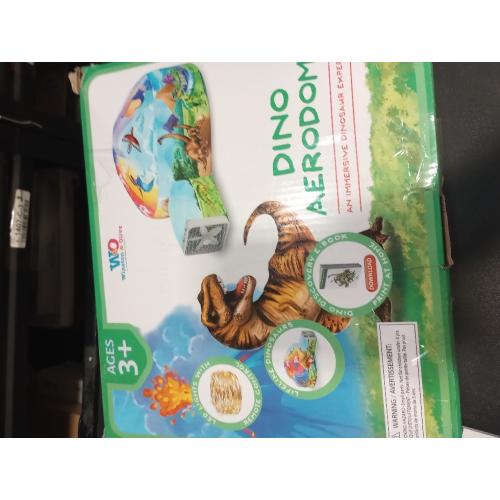 W&O Dino Aerodome with LED Lights - Inflatable Jurassic Fort for Kids Aged 3-12, Inflates in Seconds Creating an Immersive Dinosaur Experience (Fan Not Included)