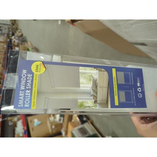 Motorized Blinds No Drill Automatic Roller Shades with Remote Control Cordless Smart Electric Windows Blinds (White, 34 x 72)