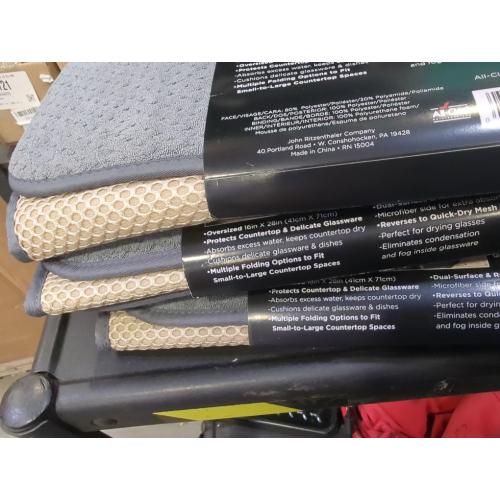 Pack of 3 Size 16x28 Color Grey All-Clad Premium Reversible Dish Drying Mat for Kitchen: 16 x 28 Ultra-Absorbent, Long-Lasting, No Condensation, and Oversized for Large Pots and Pans