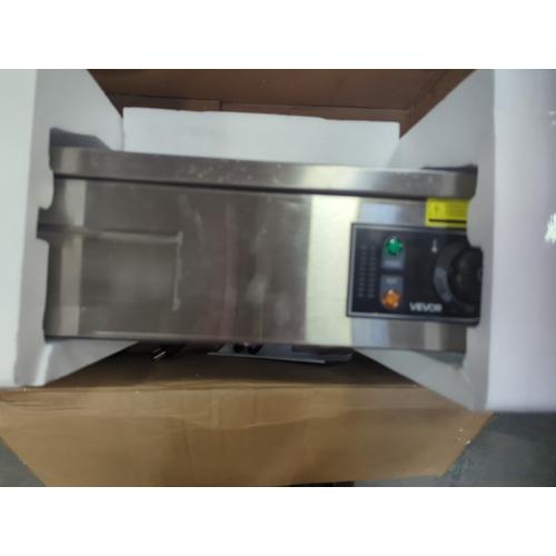 VEVOR Commercial Electric Griddle, 22, 1600W Countertop Flat Top Griddle, Stainless Steel Teppanyaki Grill w/Iron Cooking Plate, 122-572℉ Adjustable Temp Control 2 Shovels & Brushes, 110V