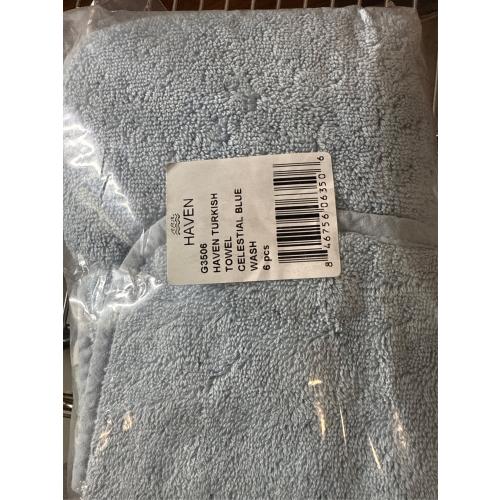Haven Turkish Cotton Washcloth in Celestial Blue - set of 6