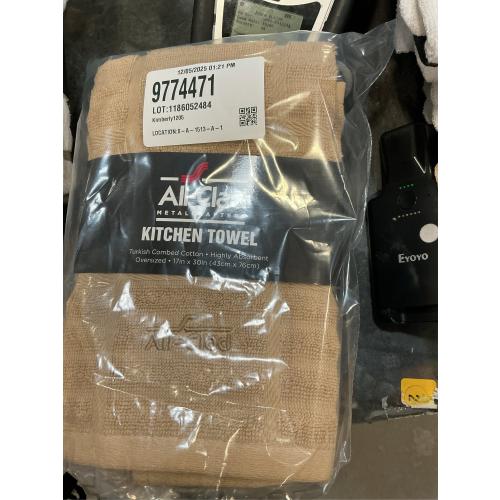 All-Clad Solid Kitchen Towel: Highly Absorbent, Super Soft Long Lasting - 100% Cotton, 17x30 Tea Towel for Cleaning & Drying Dishes, Pans, Glassware, or Countertops, (1-Pack), Cappuccino