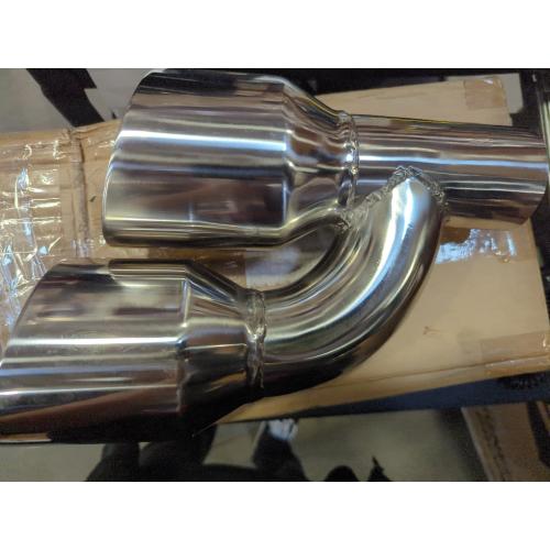 Exhaust Tip 2.5" Inlet Brand New Staggered 4" Outlet Slant Cut Dual Twin Round
