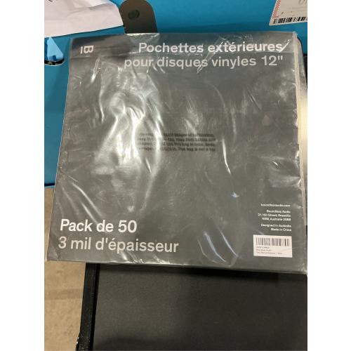 Boundless Audio Vinyl Record Sleeves - 50 x Premium Outer Vinyl Sleeves for Records - 12.75 x 12.75 Heavy Duty 3 Mil Thick Crystal Clear Polypropylene