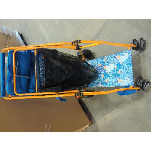 Heavy-Duty Beach Cart with 100 lbs Capacity - Foldable Beach Wagon with Removable 20L Cooler Bag, Sand Chair Holder, Umbrella Stand & Large Mesh Basket for Beach, Camping, Picnic