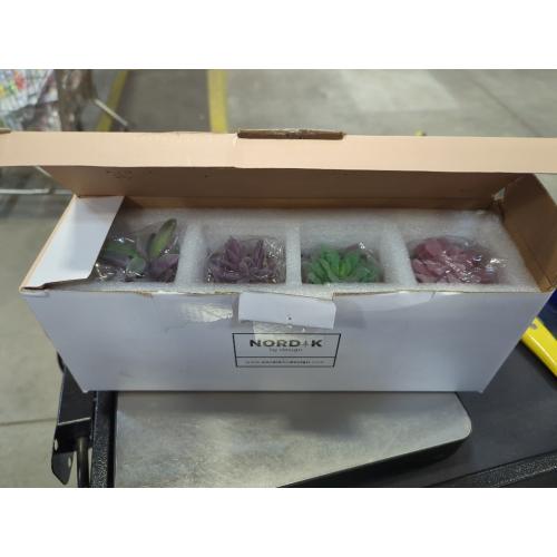 NORRIK BY DESIGN Purple Artificial Faux Succulents in Pots, Mini Purple Fake Plants for Women Desk, Small Realistic Faux Succulents for Home Office Accessories Window Sill Bathroom Bedroom 4 Set