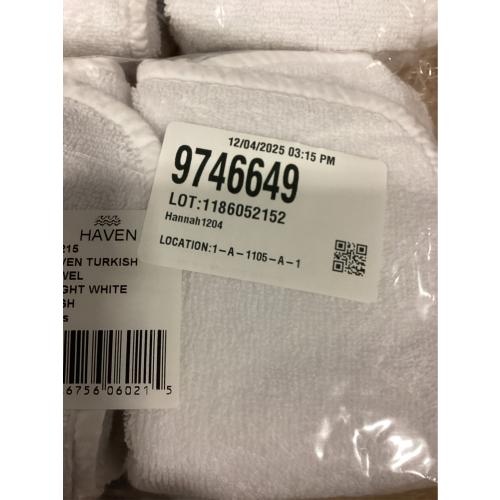 Haven Turkish Cotton Washcloth in Bright White. 6 Pack