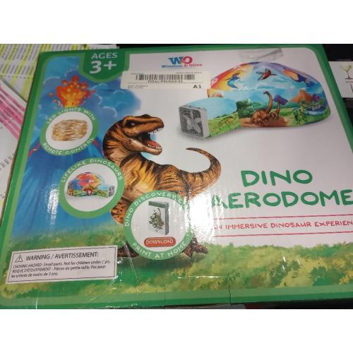 W&O Dino Aerodome with LED Lights - Inflatable Jurassic Fort for Kids Aged 3-12, Inflates in Seconds Creating an Immersive Dinosaur Experience (Fan Not Included)