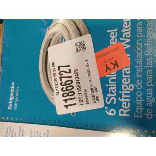 6 ft. Stainless Steel Refrigerator Waterline Kit