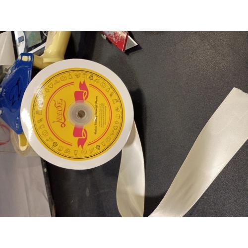 Double Face Ivory Satin Ribbon 1-1/2 inch X 50 Yards Polyester Ivory Ribbon 2 pack