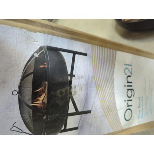 Origin 21 28-in W Black Steel Wood-Burning Fire Pit