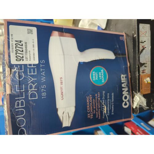 Double Ceramic 1875-Watt Hair Dryer in White