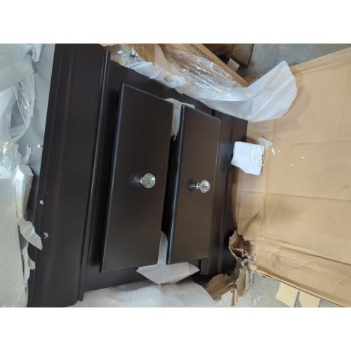 Black 2 Drawer Nightstand Set of 2