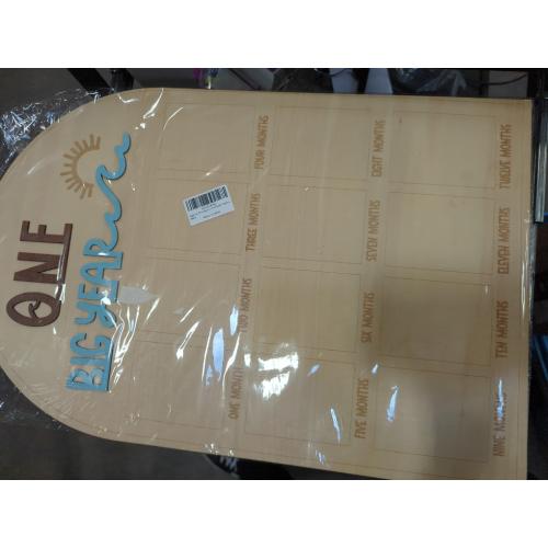The Big One surf One Year Old Photo Board - My First Year Photo Display Wood Board, Wave Theme Monthly Milestone Photo Board, the Big One 1st Birthday Decoration, 12 Months Photo Frame