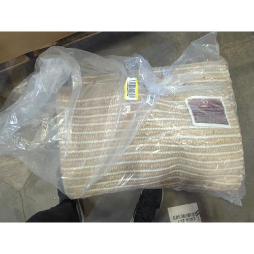 FRELISH DECOR Large Rug Wool and Jute Premium Handwoven Chunky Stripes Rug - Contemporary Area Rug for Living Room Bedroom