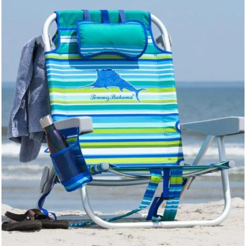 Tommy Bahama Light Blue Pattern Beach Chair