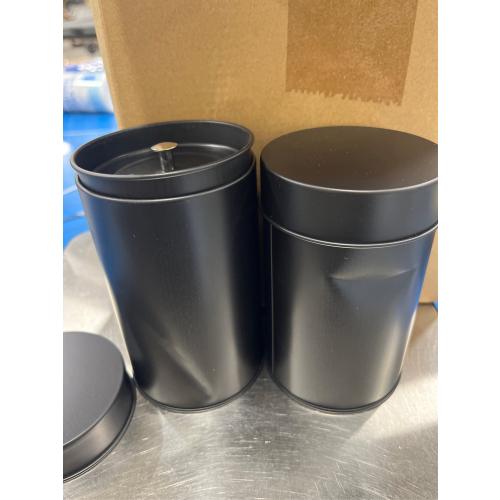 Tanlade 10 Pcs Tea Tin Canister Metal Round Can with Airtight Lid Double Sealed Tea Tin Canisters, with 1 Erasable Chalk Marker and 16 Stickers for Loose Leaf Coffee Sugar, 16 oz (there are some dents)