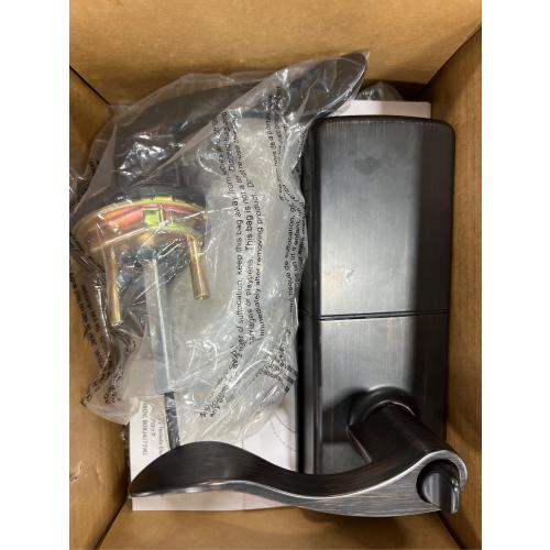 Amazon Basics Electronic Keypad, Keyless Entry Door Lock Deadbolt with Handle Set, Key Pad Front Door with Knob, Door Locks for Front Door, Door Handle, Oil Rubbed Bronze, 1-Pack