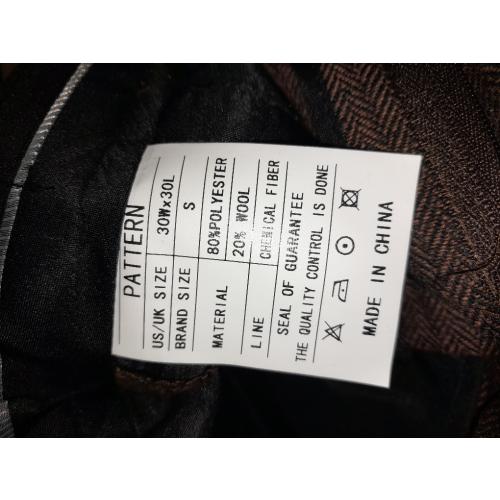 Mens Pants Tweed Herringbone Vintage Dress Pant Trousers Regular Fit Suit Pants for Men (30x30L)