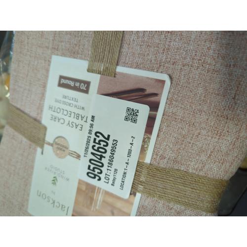 Textured Linen Table Cloth for Rectangle Tables - Coffee Tablecloths Rectangular Waterproof Wrinkle Free Wipeable Dining Table Cover for Spring Wedding Birthday Kitchen Decor, 70 Inch round