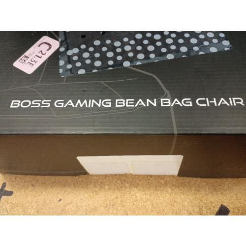 Throne Boss Gaming Bean Bag Chair Cover for Adults with High Back, Blue – Large Floor Gaming Chair Cover, Easy to Clean Fabric, Large Pockets, Headphone Hanger, Requires 350 Liters Polystyrene Beans