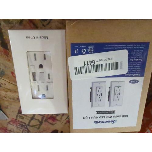 TOPGREENER USB Outlet, 3-Port Type C 3.6A 18W Wall Outlet, 15 Amp Receptacle, Charging Power Outlet with USB Ports, Compatible with iPhone 17 Series & More, UL Listed, TU21536AC3-2PCS, White, 2 Pack