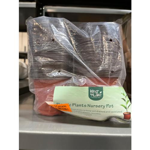 KINGLAKE 100 Pcs 4 Plastic Plants Nursery Pot/Pots Seedlings Flower Plant Container Seed Starting Pots,4 Inch,Red