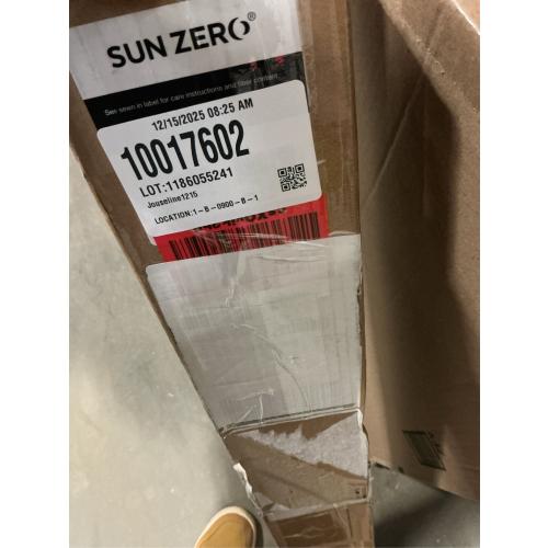 Sun Zero Seraphina Textured Total Blackout Cordless Roman Shade, 31 x 64, Sage Green