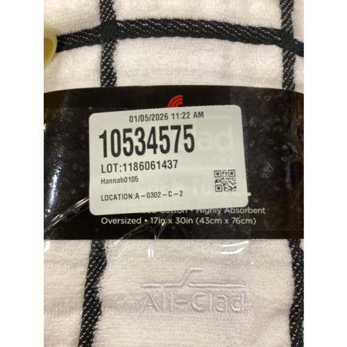 All-Clad Checked Cotton Kitchen Towel, 2 pack black