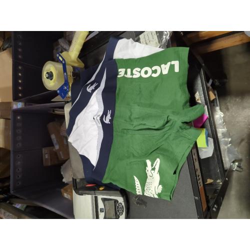 Size Large Lacoste mens Cotton Stretch Big Croc Print Boxer Briefs, 3-pack