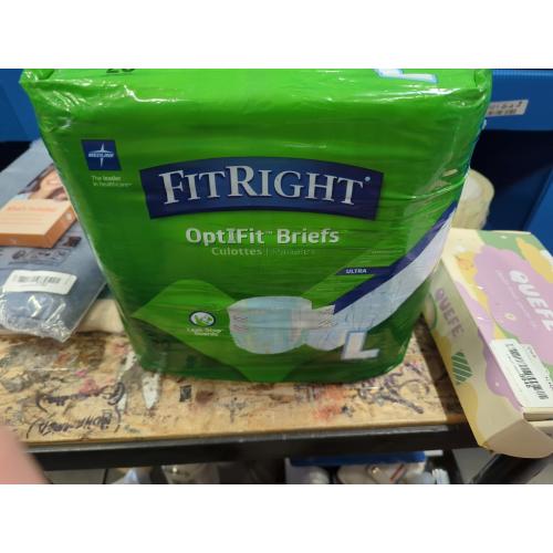 FitRight Adult Diapers, Ultra Heavy Absorbency, L (Waist Size 44in-56in), 20 Count, OptiFit Incontinence Briefs for Men and Women, Disposable, Moisture-Wicking, Leak Protection,