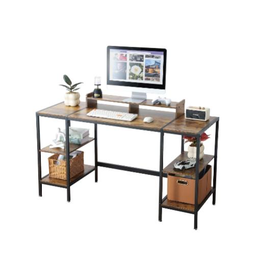 Computer Desk 55-inch with Storage Shelf - Pink Ideal Gaming Desk for Bedrooms, Small Spaces, and Home Offices Modern Writing Desk for PCs.