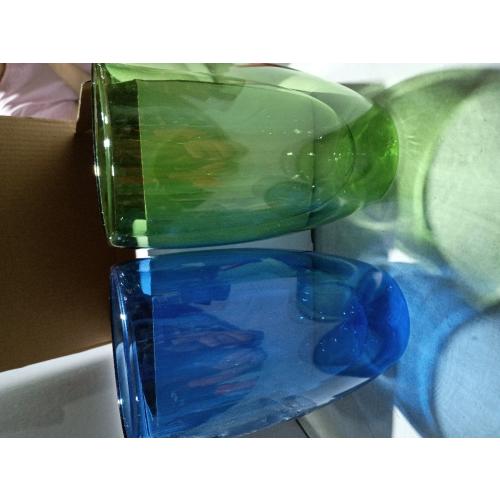 Double Wall Glass Cup Set of 2 - Insulated Coffee Mug for Hot&Cold Drinks - for Home Café Iced Matcha, Coffee, Mixed Drinks, Colored Premium Borosilicate Glass in Ocean Blue/Botanic Green