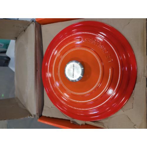 Flame Le Creuset Enameled Cast Iron Signature Round Dutch Oven with Lid, Flame