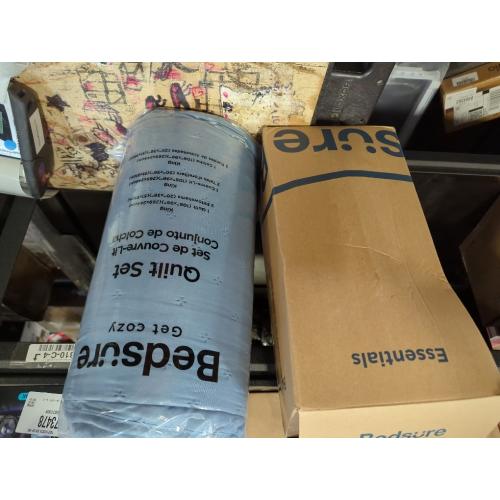 Quilt Set King/Cal King/California King Size Ash Blue - Oversized Bedspread - Soft Microfiber Lightweight Coverlet for All Season - 3 Piece Includes 1 Quilt and 2 Shams, Geometric Pattern