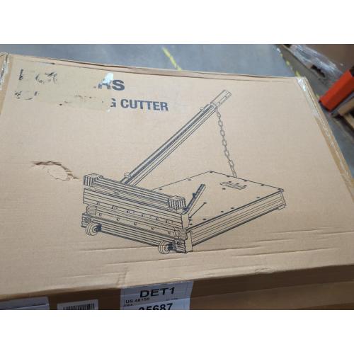 13“ Laminate Floor Cutter with Wheels, Heavy Duty Vinyl Floor Plank Cutter, Adjustable Angle Length Cutting 17mm Thick LVP SPC WPC Engineered Wood