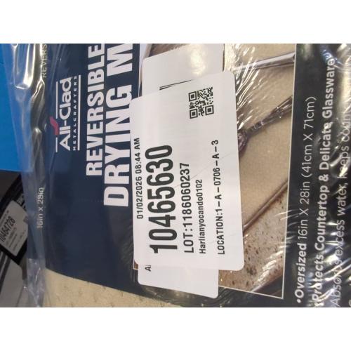 All-Clad Premium Reversible Dish Drying Mat for Kitchen: 16 x 28 Ultra-Absorbent, Long-Lasting, No Condensation, and Oversized for Large Pots and Pans - 2 Pack, Cappuccino