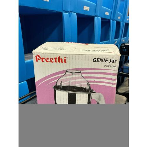 Preethi MGA-504 Stainless Steel Genie Jar for Eco Twin, Plus/Chef Pro and Blue Leaf, 0.5-Liter, Silver