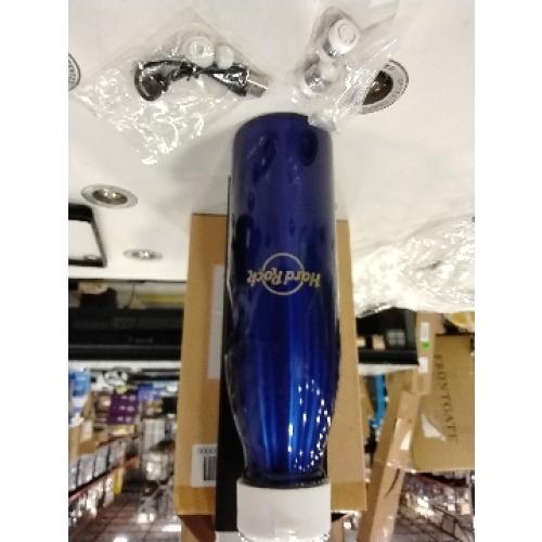Hard Rock Cafe Insulated Stainless BOTTLE w/ Wireless Earbuds - Metallic Blue
