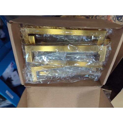 KOOFIZO Solid Square Brushed Gold Kitchen Cabinet Handles Gold Cabinet Pulls, 10 Pack 5 Inch Gold Hardware for Kitchen Cabinets Drawers Dresser Cupboard Bedroom Bathroom
