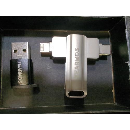 Silver 512GB Flash Drive Intended for iPhone iPad, Memory Stick Storage for Photos and Videos Backup, Compatible with iPhone iPad Android PC, Plug and Play, No Application Required (Silver)