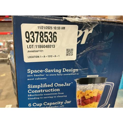 Oster Turbo 5-Speed Countertop Blender Black: Licuadora Oster, Glass Jar, 1400W, Dishwasher-Safe, 6-Cup Capacity