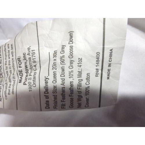 Goose Feathers and Down White Pillows Bed Sleeping Hotel Collection Pillows Set of 2 Queen Size