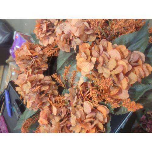 Martha Stewart Orange Decorative Flower Wreath Hanging Pendant for Home and Floral Arrangement for Front Door and Wall Decoration