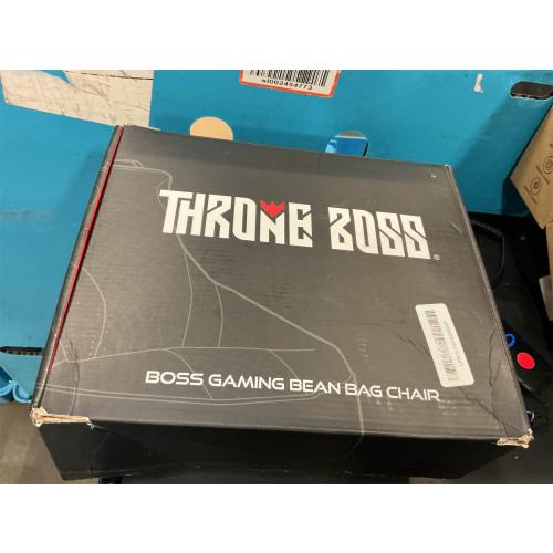 Throne Boss Gaming Bean Bag Chair for Kids with High Back – Floor Gaming Chair, Easy to Clean Oxford 420D Fabric, Large Side Pockets, Headphone Hanger – Cover ONLY Add 200 Liters Beans (Blue)