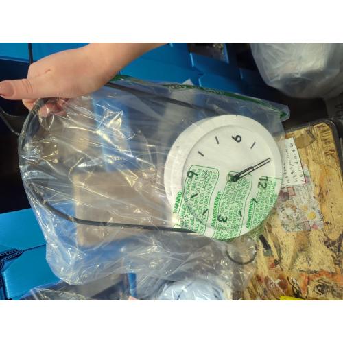 Driini Decorative Wall Clock with Pendulum (White) – Modern Wood, 3D Gold Numbers, Metal Frame – Small, Unique Wall Clocks for Living Room Decor or Bathroom - Battery Operated, Silent, Non-Ticking