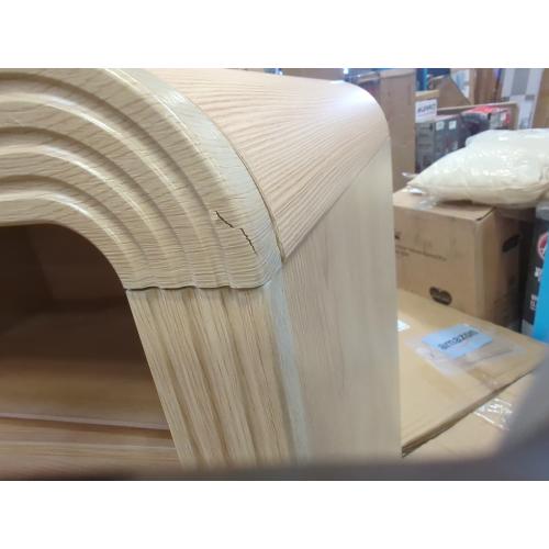 Size 19.7 Color brown Fluted Nightstand with Charging Station, 19.7'' Wide Morden End Table with USB/Type-C Ports, 2 Drawers & Open Shelf, Curved Profile Design, Wood Bedside Table for Bedroom (Natural Oak)