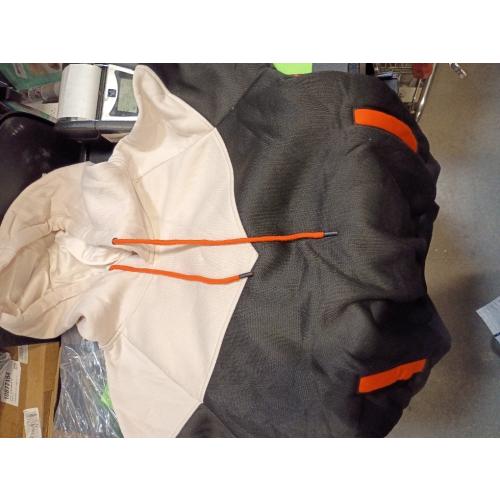Men's Midweight Fleece Pullover Hoodies Casual Color Block Hooded Sweatshirt with Pockets size small