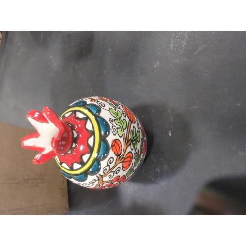 Pomegranate Armenian Ceramic Vase for Flowers Red Decor Israel Ceramic Jewish Home Blessing. Judaica Gifts for tthe Home.